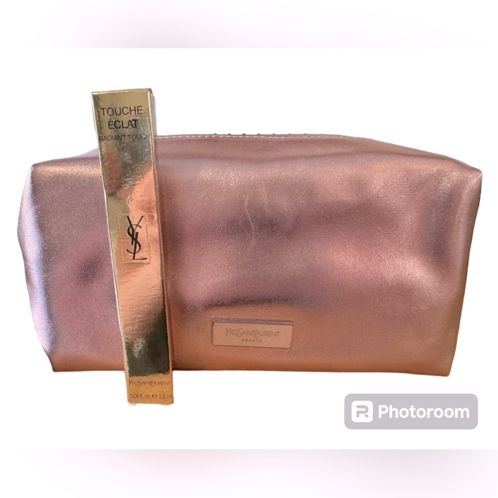 YSL beauty touche elcat shade 1 with. cosmetic bag.